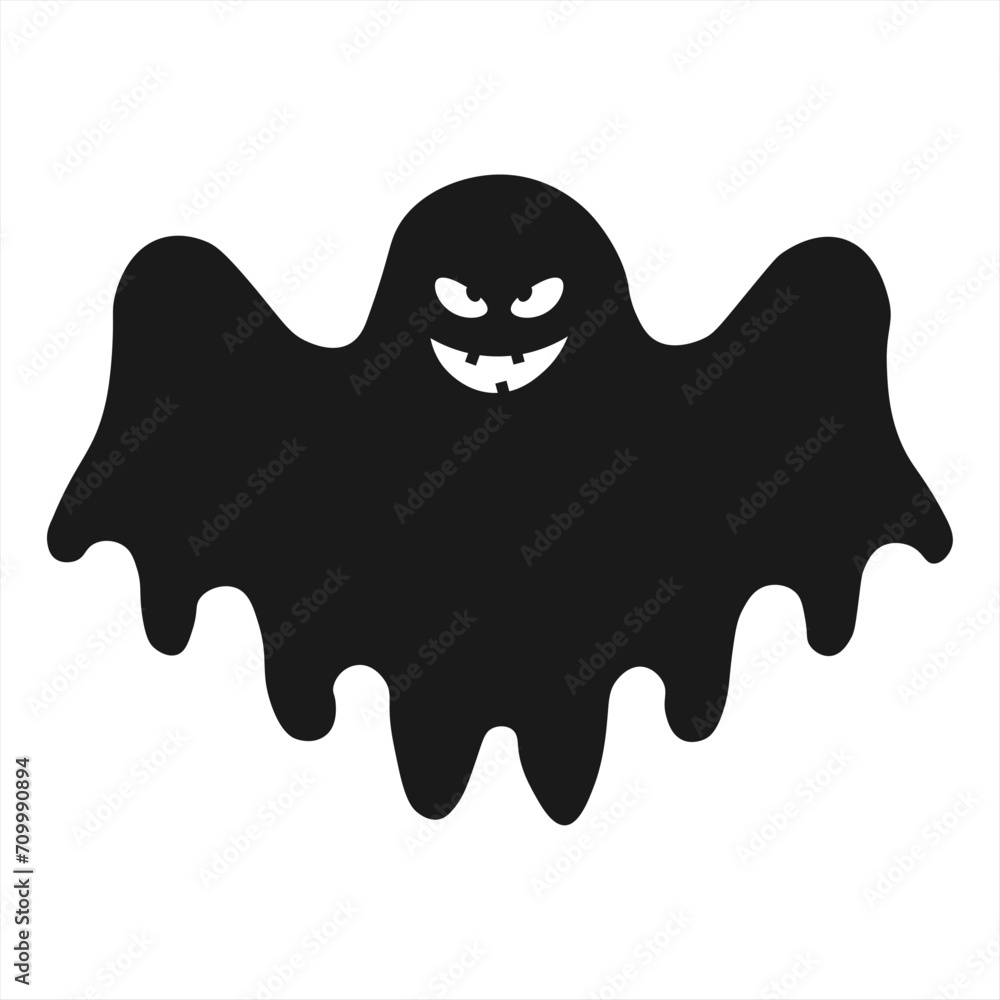 Halloween ghost silhouette. Vector illustration. Halloween ghost silhouette. Vector illustration.