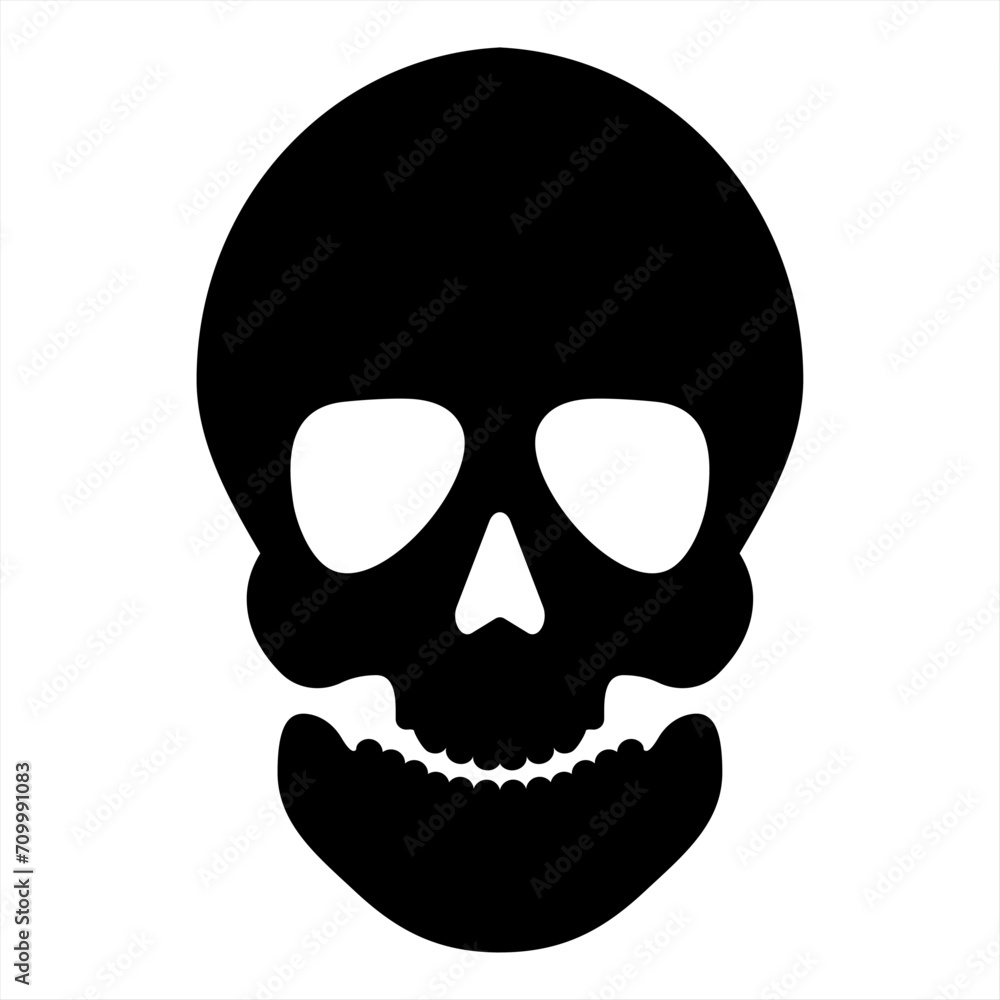 Skull silhouette for Halloween. Vector illustration.
