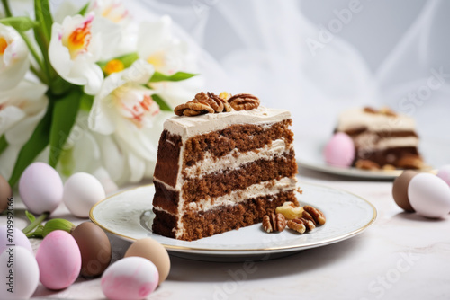 Easter cake with a white icing on the top 