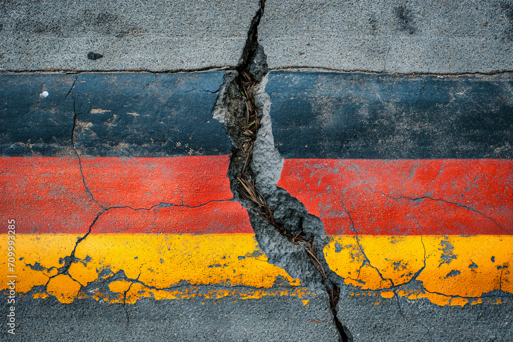 Fototapeta premium broken flag of germany, election day of the disunited and unhappy german nation