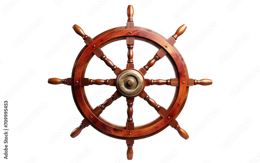 Ship Wheel isolated on transparent background.