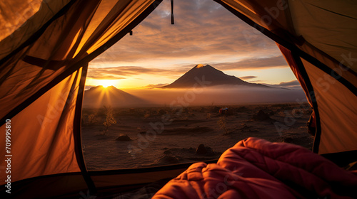 Opening the Tent Door to Sunrise Serenity,,
Greeting Sunrise in the Great Outdoors photo