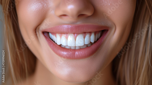 Dental Beauty  Flawless Smile of a Young Woman with Perfect Teeth. Generative AI.