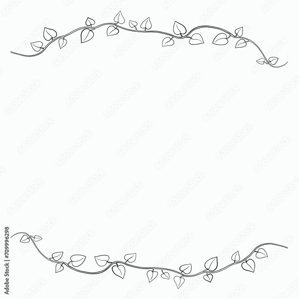 Floral ivy drawing decorative ornament flat design. Floral ivy drawing decorative ornament flat design.