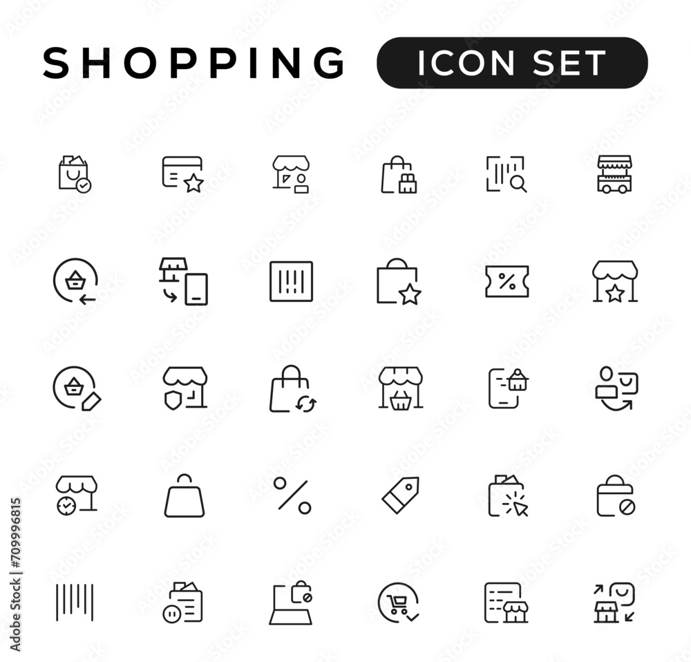 E-commerce, online shopping and delivery elements - minimal thin line web icon set. Outline icons collection. Simple vector illustration. E-commerce, online shopping and delivery elements - minimal thin line web icon set. Outline icons collection. Simple vector illustration.