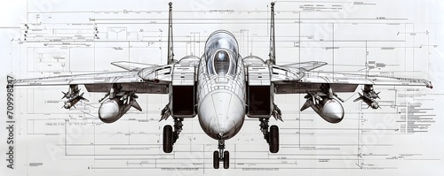 American air superiority fighter in the form of a diagram