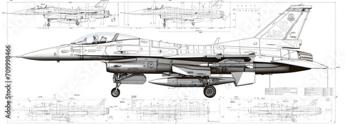 American air superiority fighter in the form of a diagram