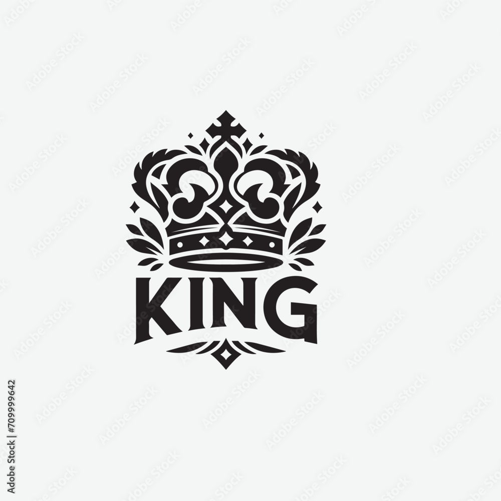 Black and white royal crown lion king logo template, perfect for creating a regal emblem or sign symbol. Stunning vector illustration. Black and white royal crown lion king logo template, perfect for creating a regal emblem or sign symbol. Stunning vector illustration.