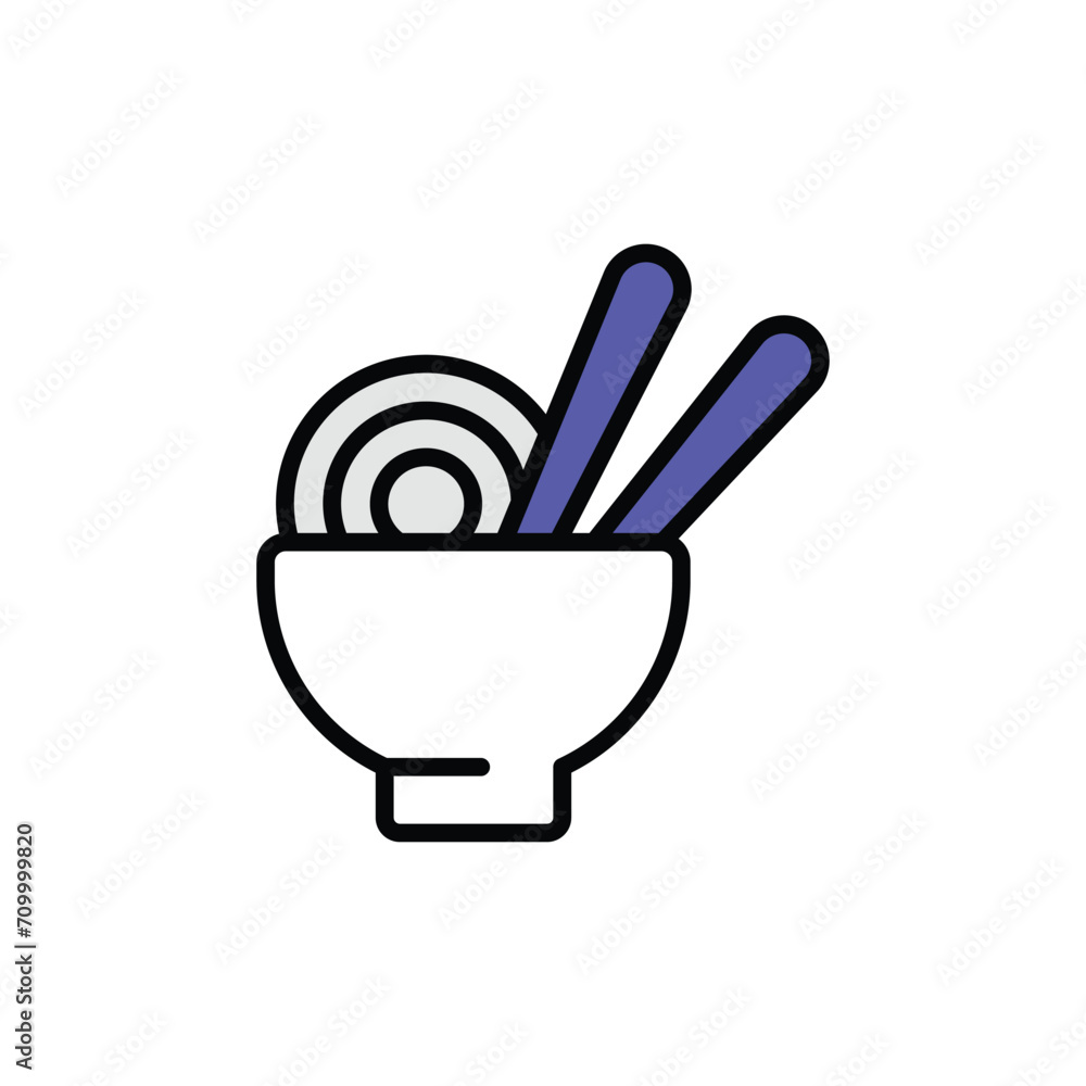 Ramen icon design with white background stock illustration Ramen icon design with white background stock illustration