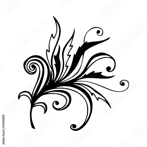 Ornamental plants. Vector stock illustration eps10. Hand drawing. Outline, isolate on a white background.