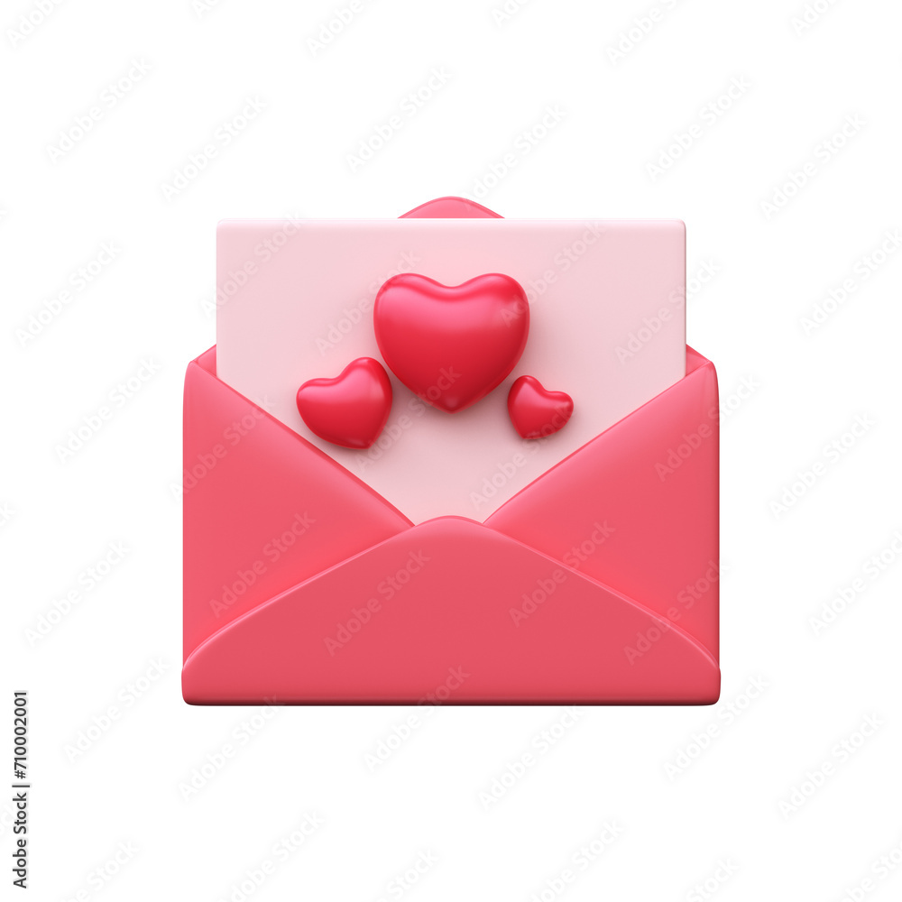 Happy Valentine's Day. 3D love letter icon. Envelope with heart.. Happy Valentine's Day. 3D love letter icon. Envelope with heart..