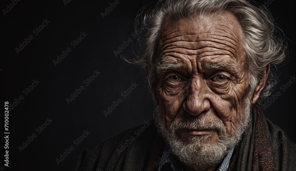poor homeless man portrait, man with a sad look poor homeless man portrait, man with a sad look