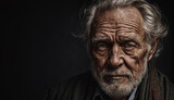 poor homeless man portrait, man with a sad look