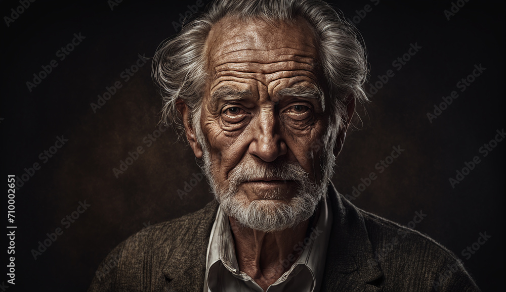 poor homeless man portrait, man with a sad look poor homeless man portrait, man with a sad look
