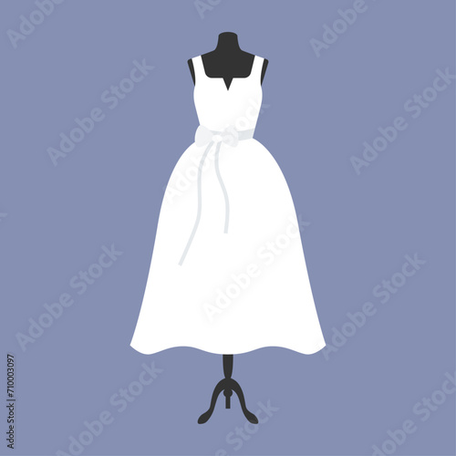 Wedding dress in modern design. Vector illustration.