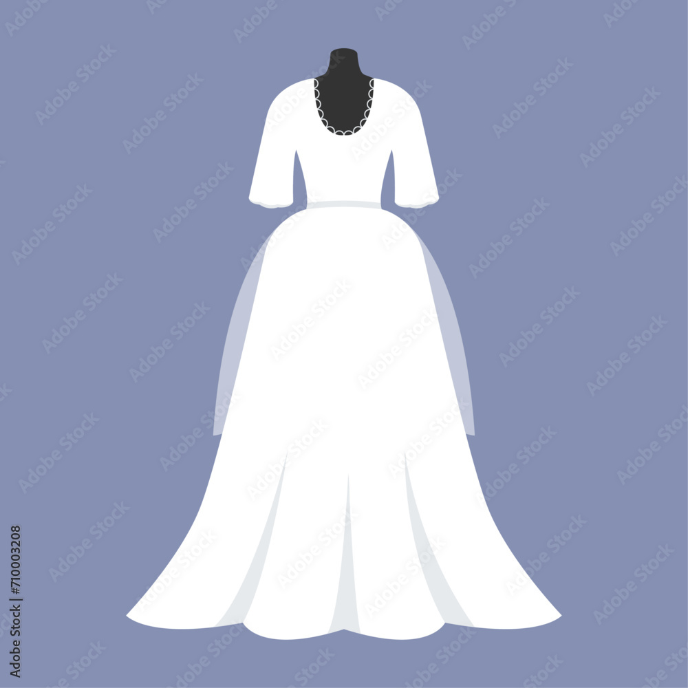 Wedding dress in modern design. Vector illustration. Wedding dress in modern design. Vector illustration.