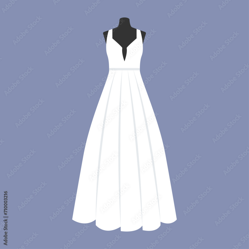 Fototapeta premium Wedding dress in modern design. Vector illustration.