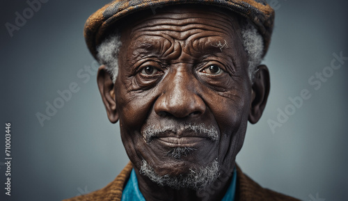 portrait of a senior old black african american man close-up   elderly man  grandpa portrait
