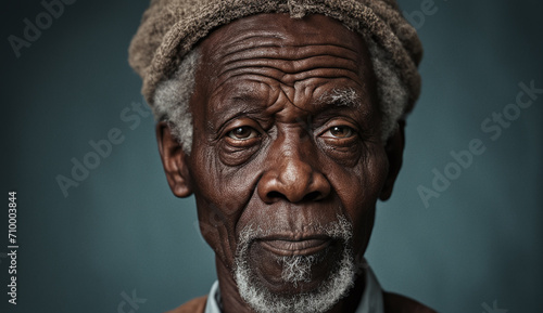 poor homeless man portrait, man with a sad look 