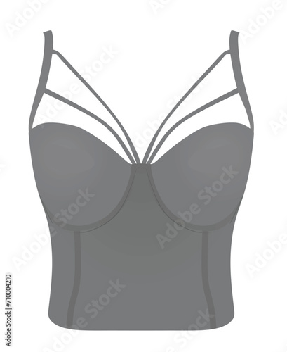 Women grey corset . vector illustration