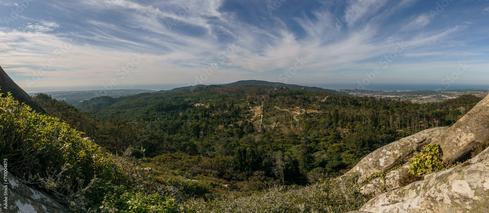Panoramic view over landscape from Cruz Alta near Sintra, Lisbon, Portugal Panoramic view over landscape from Cruz Alta near Sintra, Lisbon, Portugal