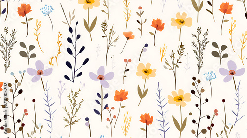 Wild flowers wallpaper pattern