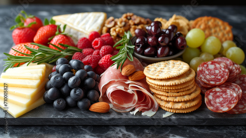 Deluxe Charcuterie Board with Fresh Berries and Nuts