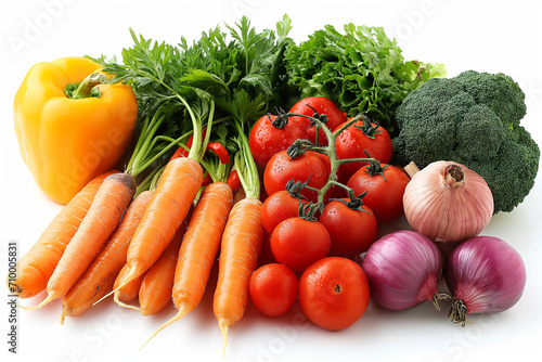  Vegetables on a white background 