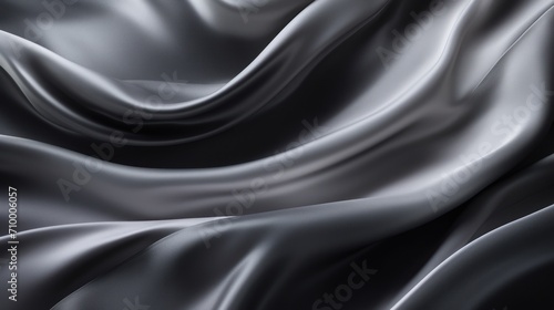 Abstract black background luxury cloth or liquid wave or wavy folds of grunge silk texture satin velvet material for luxurious elegant wallpaper design. High quality illustration