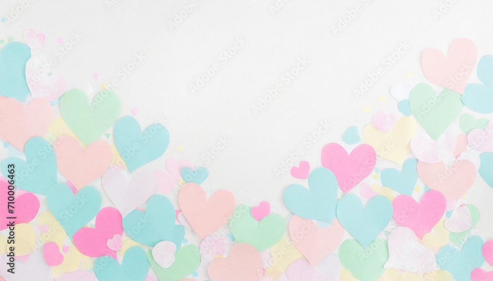 pastel heart shape paper cut background