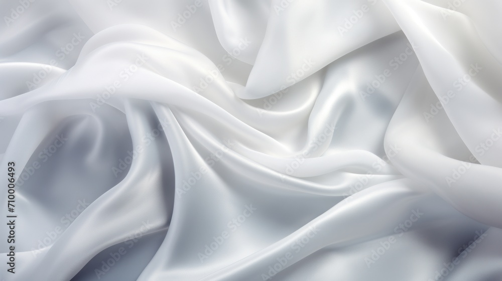 Abstract white background luxury cloth or liquid wave or wavy folds of grunge silk texture satin velvet material for luxurious elegant wallpaper design. High quality illustration - obrazy, fototapety, plakaty 