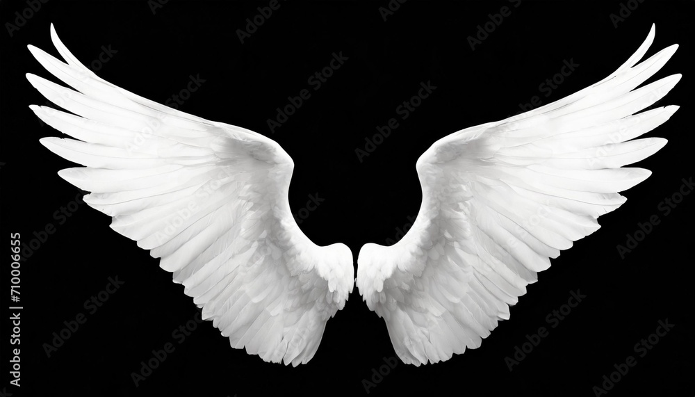 white angel wings on background png - obrazy, fototapety, plakaty 