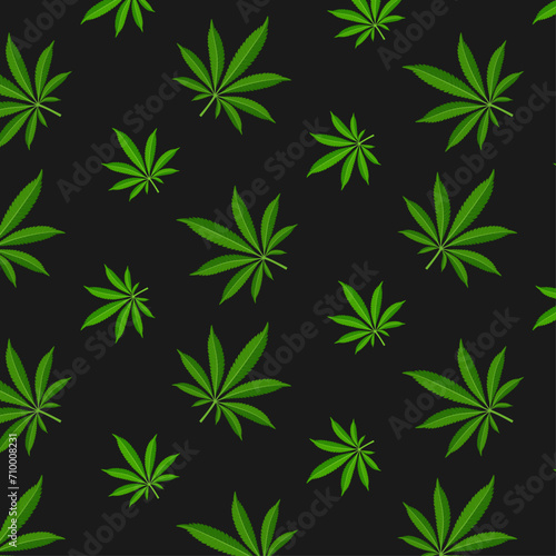 A sheet of marijuana seamless pattern. Vector illustration.