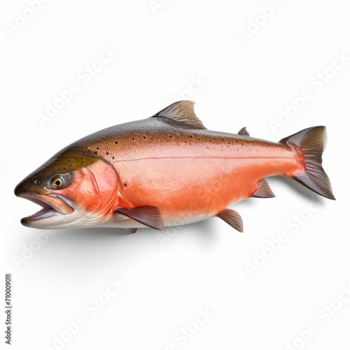 salmon, fish, fresh fish on white background