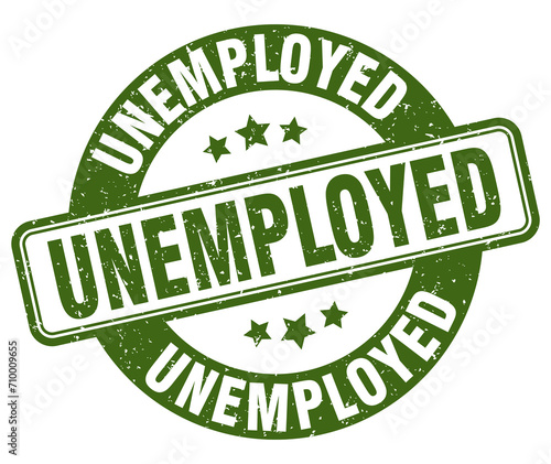 unemployed stamp. unemployed label. round grunge sign