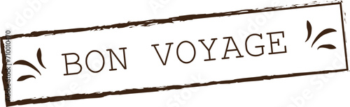 Bon voyage rectangle rubber stamp