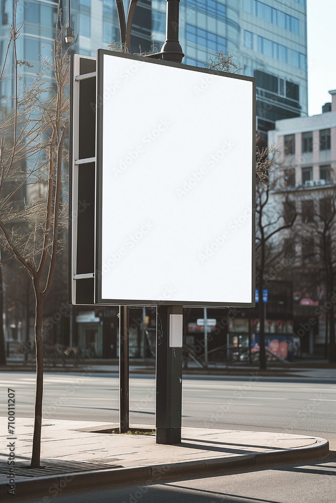 White billboard mockup. Space to place advertising text. White billboard mockup. Space to place advertising text.