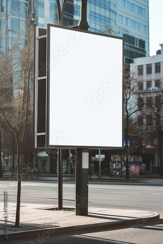 White billboard mockup. Space to place advertising text.
