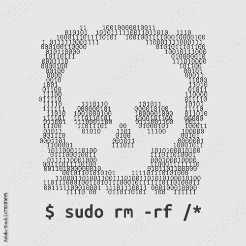 Linux Command Vector Illustration: Power of 'sudo rm -rf /*