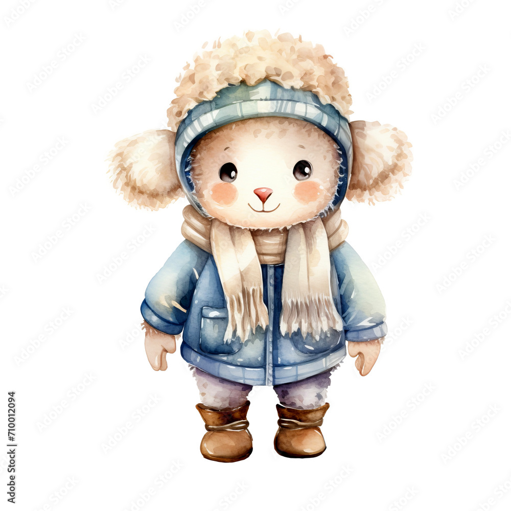 Schaf Winteroutfit Niedliche Schafillustration Aquarell Tierbild Kinderzimmer Wandkunst Wintermotiv Tier in Menschenkleidung Schaf Winteroutfit Niedliche Schafillustration Aquarell Tierbild Kinderzimmer Wandkunst Wintermotiv Tier in Menschenkleidung