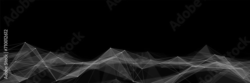 Technology black wave with lines. Big data visualization. Analytics representation. Digital background. Vector illustration.