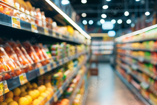 Wallpaper Mural Completely blurry supermarket backdrop, shop aisle background Torontodigital.ca