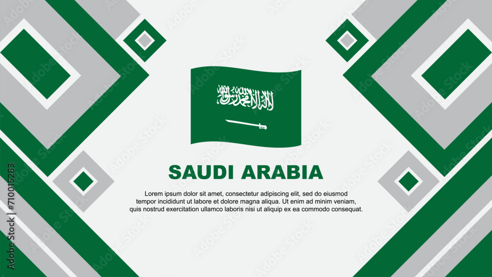 Saudi Arabia Flag Abstract Background Design Template. Saudi Arabia Independence Day Banner Wallpaper Vector Illustration. Saudi Arabia Cartoon Saudi Arabia Flag Abstract Background Design Template. Saudi Arabia Independence Day Banner Wallpaper Vector Illustration. Saudi Arabia Cartoon