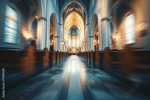 Blurry church background, defocused cathedral 