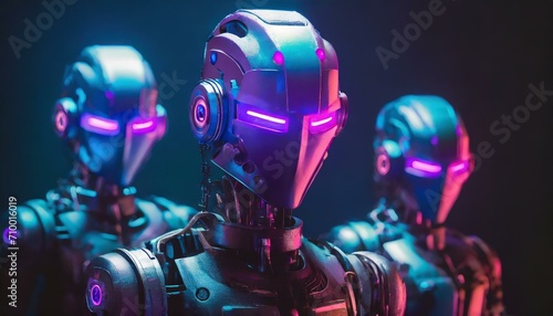 サイバーパンクな世界のロボット © ベルベットR