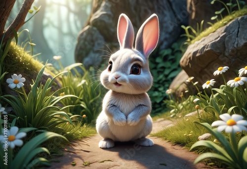 Cute little bunny in nature...