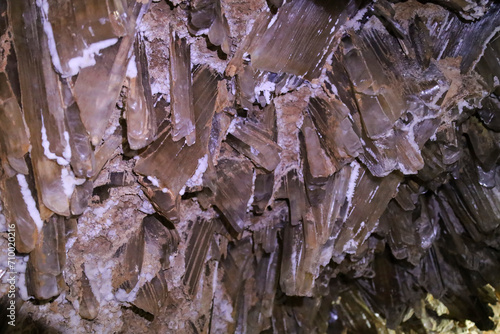 Lapis Specularis rocks in the Roman mine in The Sanabrio caves in Cuenca photo