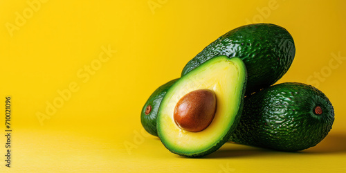 avocado on a yellow background 