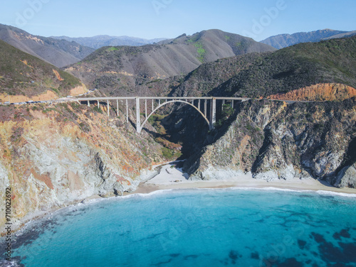 Obraz na płótnie Bixby Bridge Drone Cailfornia w salonie