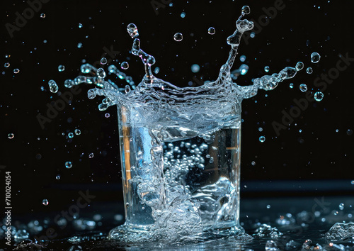 water splash in glass